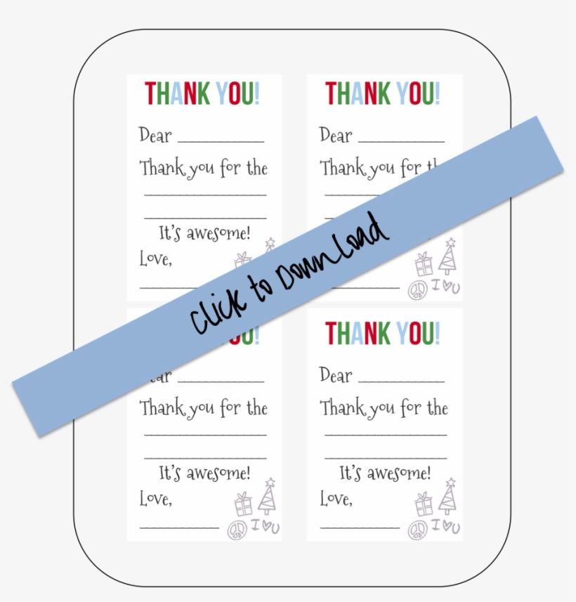 Printable Fill In The Blank Thank You Notes Via Lilblueboo, transparent png #7150300