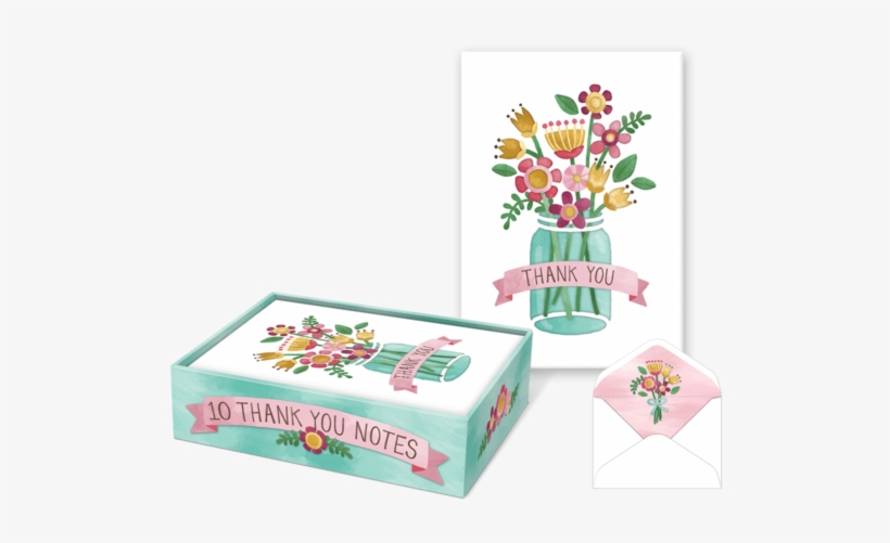 Thank You Floral Bouquet Boxed Cards, transparent png #7150360