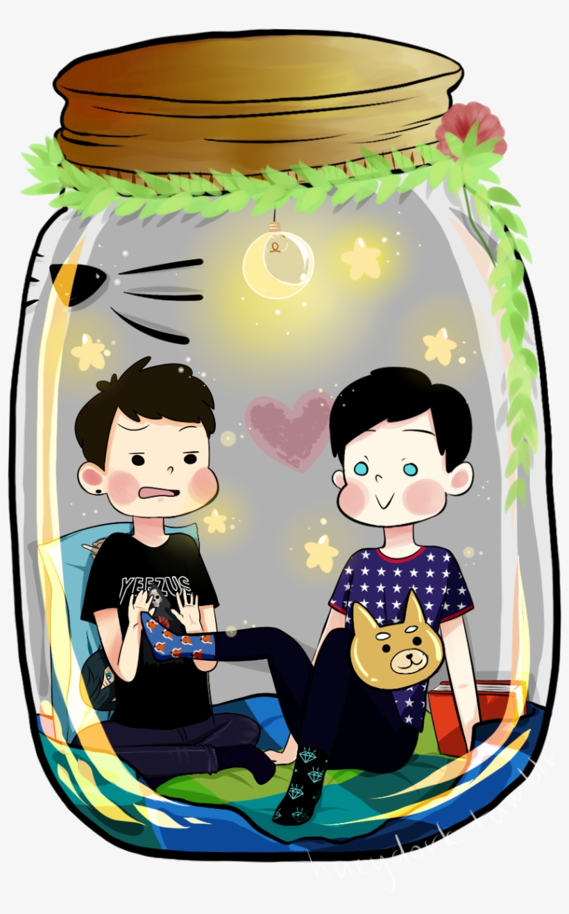 Mini Phan In The Jar Here Is Mini Dan And Phil In Seperate, transparent png #7152582