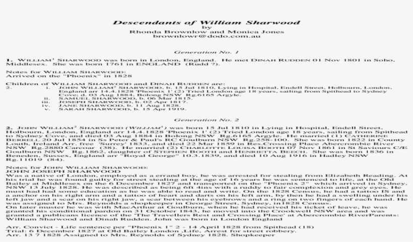 Descendants Of William Sharwood, transparent png #7154509