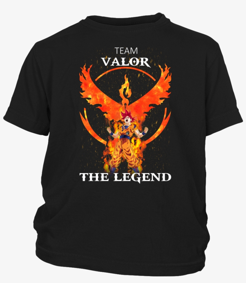 Team Valor Goku The Legend Dragon Ball T-shirt & Hoodie, transparent png #7163079