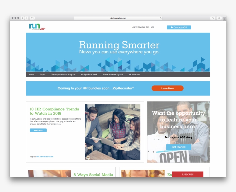 Adp Running Smarter Newsletter Hubspot Development, transparent png #7164619