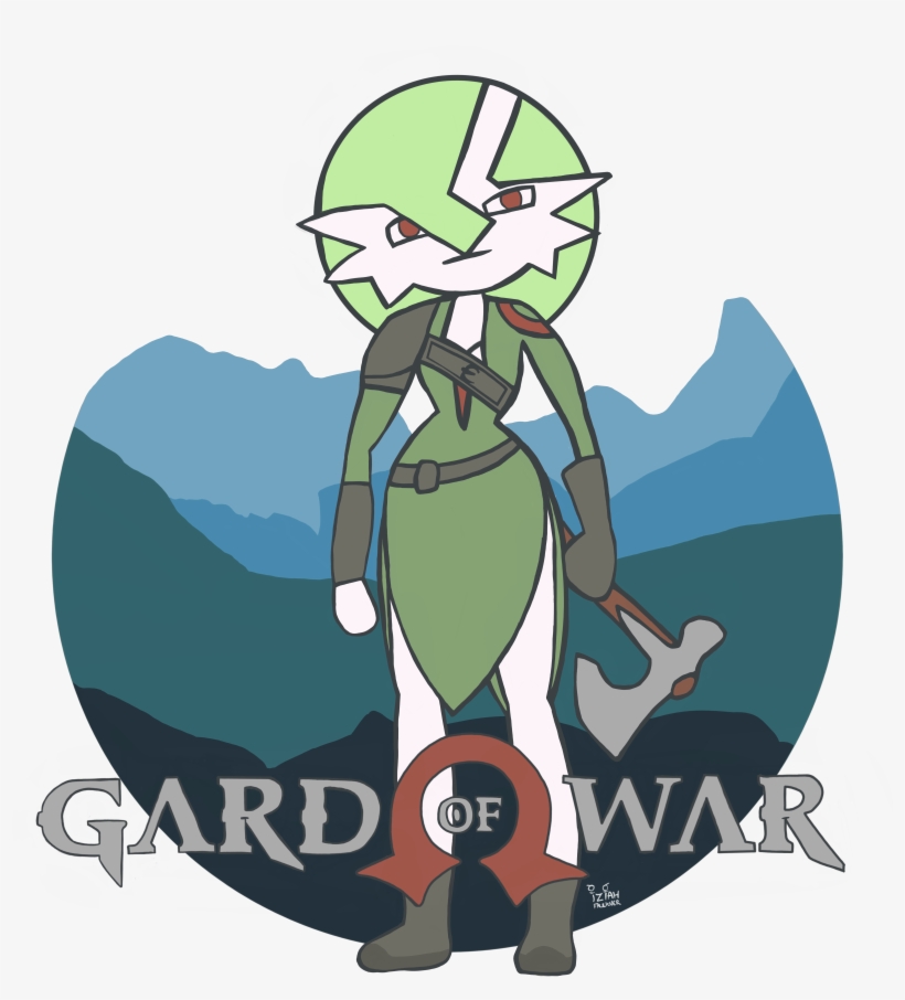A Crossover Drawing I Made Of Gardevoir And Kratos, transparent png #7166602