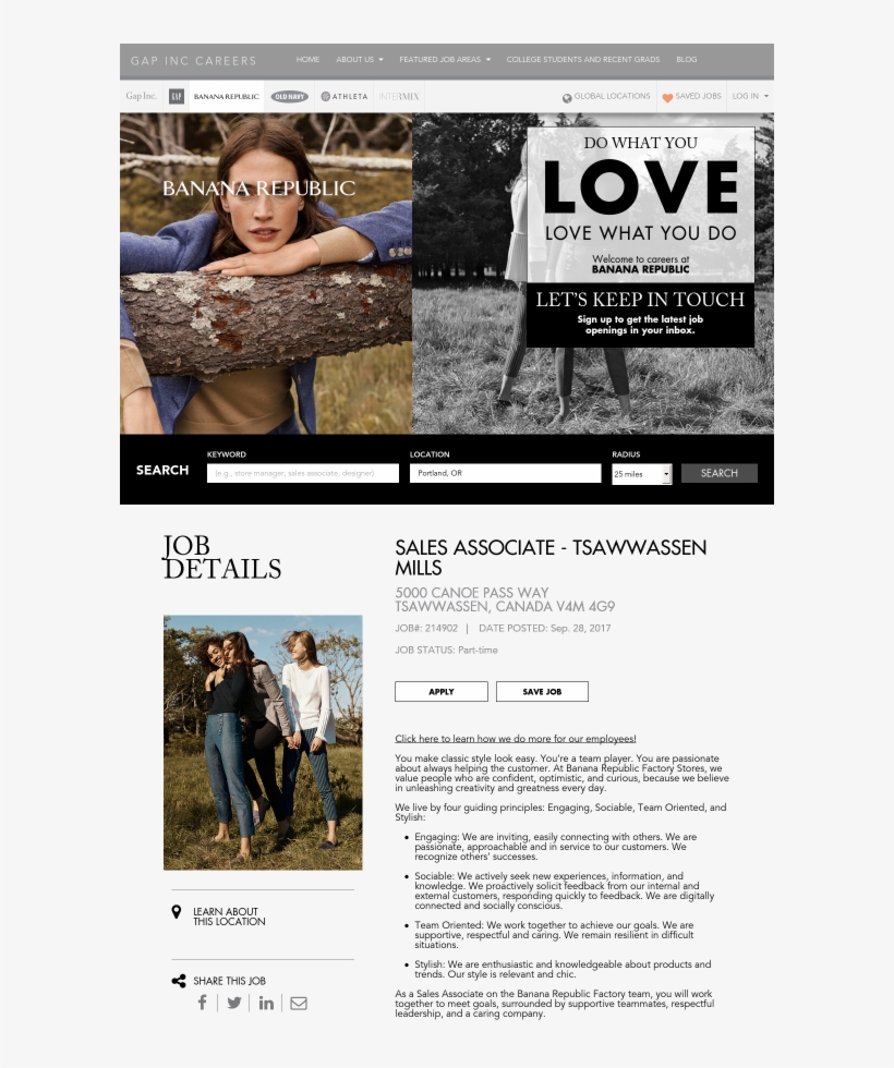 Banana Republic Sales Associate Description, transparent png #7168415