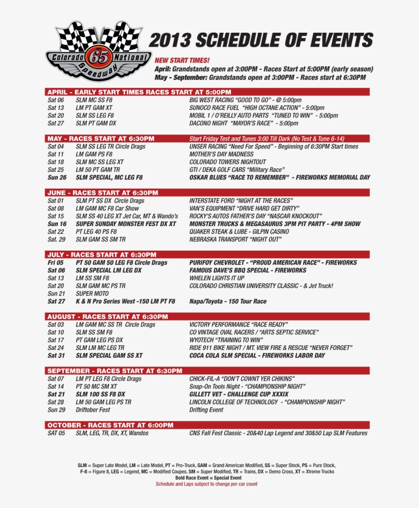 2013 Cns Schedule Of Events, transparent png #7179767