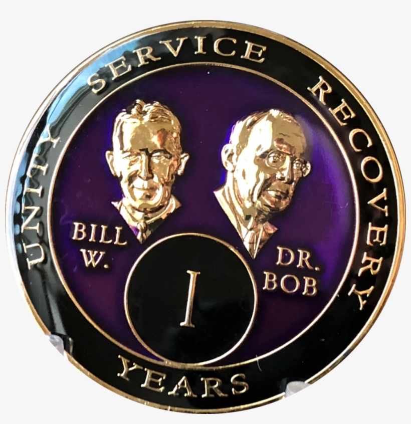 Founders Aa Medallion Purple Bill & Bob Tri-plate Sobriety, transparent png #7182869