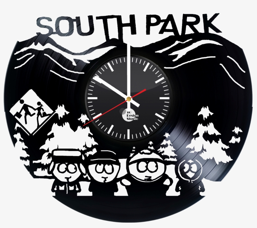 South Park Handmade Vinyl Record Wall Clock Fan Gift, transparent png #7182963
