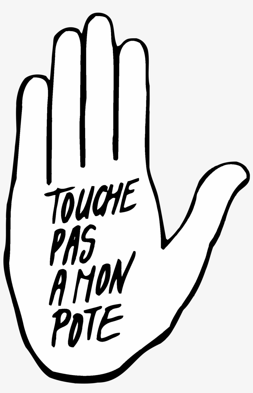Touche Pas A Mon Pote Logo Black And White, transparent png #7186555