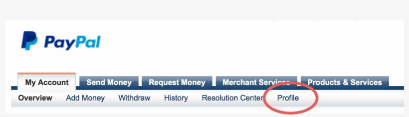 Click The Profile Link At The Top Of Paypal Overview, transparent png #7191087