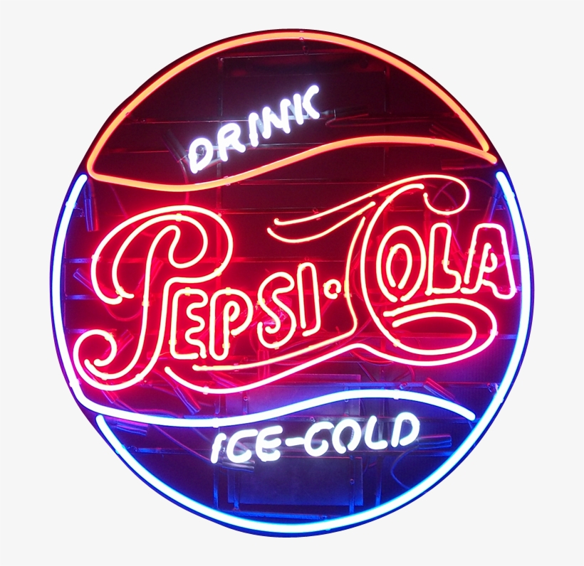 Pepsi Cola Soda Neon Sign - Pepsi Neon Sign, transparent png #720008