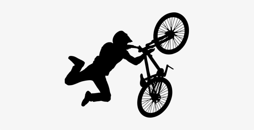 Athlete Bicycle Bike Boy Male Man Ride Sil - Bmx Stunt Silhouette, transparent png #720223