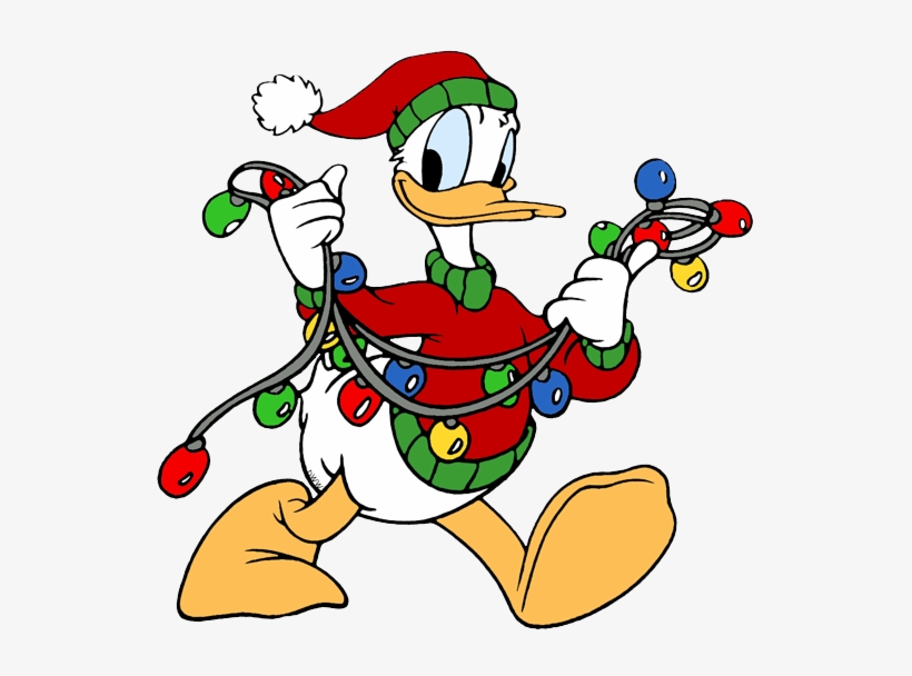 Christmas Lights Clipart Donald Duck - Donald And Daisy Christmas, transparent png #722378