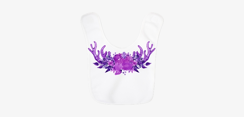 Purple Antlers Polyester Baby Bib - Flower Bouquet, transparent png #722460