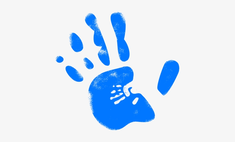 Hand Reprint Handprint In Finger Color Col - Hand Slap Clip Art, transparent png #722741