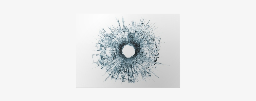 Bullet Hole In Glass Isolated On White Poster • Pixers® - Bullet Hole In Glass Hd, transparent png #723295