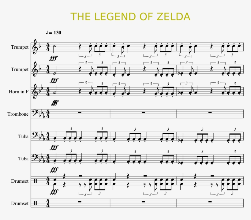 The Legend Of Zelda Sheet Music 1 Of 8 Pages - Sheet Music, transparent png #725883