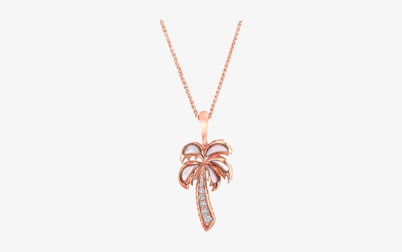 From Jck's Jewelry Trends - Palm Tree 14k Rose Gold Mother Of Pearl Necklace |, transparent png #726763