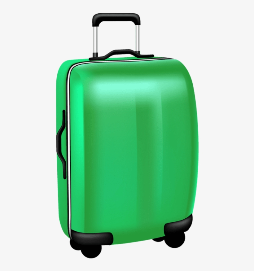 Green Trolley Travel Bag Png Transparent Clip Art Image - Baggage, transparent png #727435