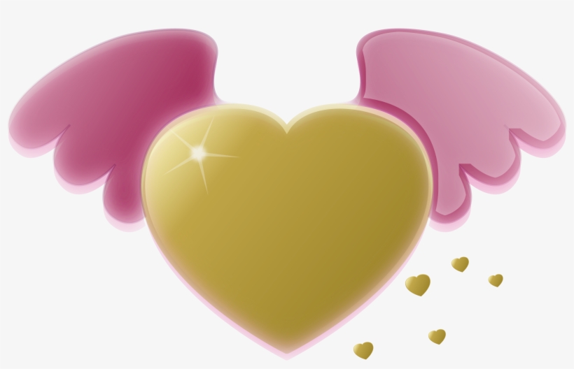 This Free Icons Png Design Of Gold Heart With Pink, transparent png #728319