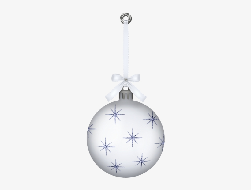 White Hanging Christmas Ball Ornament Png Clipartu200b - Christmas Ball White Png, transparent png #728417