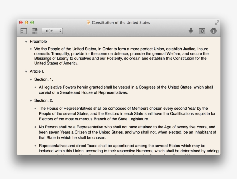 An Omni Outliner Document Containing The Constitution - Document Outline Pages, transparent png #728572