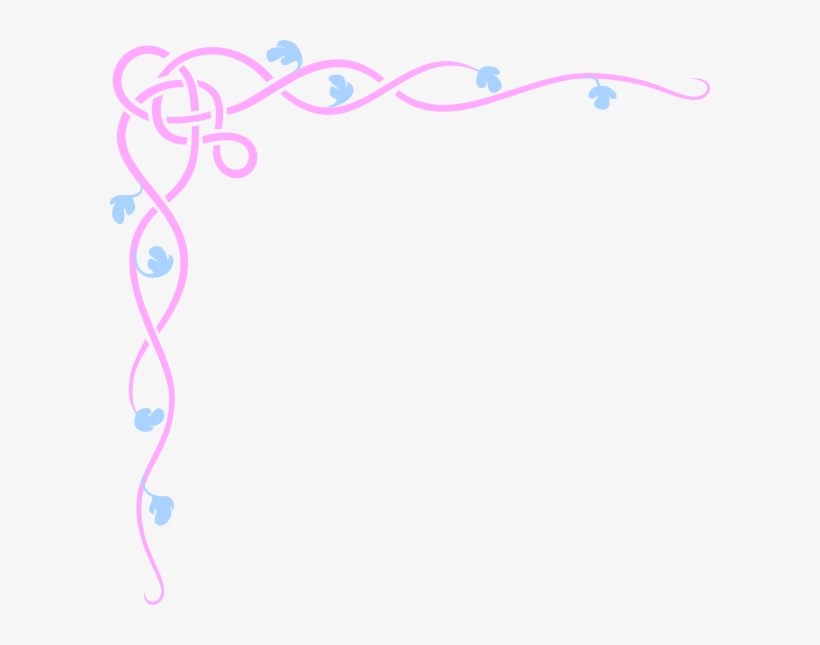Pink Blue Flower Border Svg Clip Arts 600 X 565 Px, transparent png #729408
