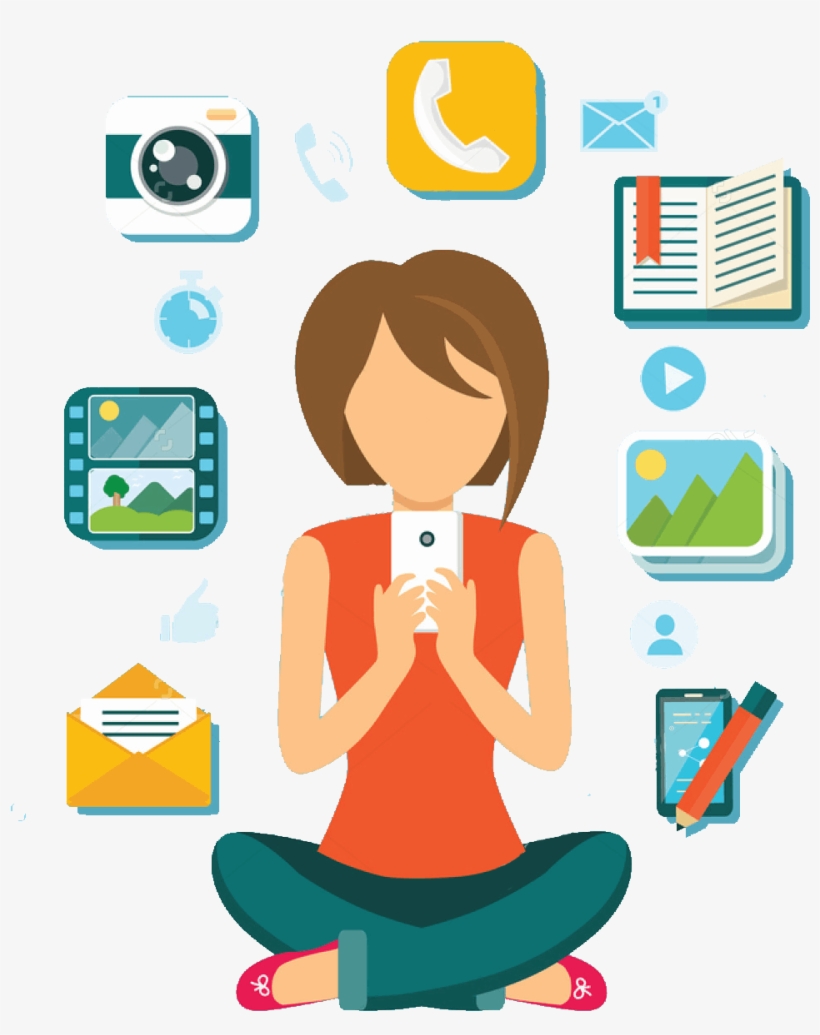 Stock Vector Woman User Smartphone Design Flat Computer - Tips Para Padres De Familia, transparent png #729996