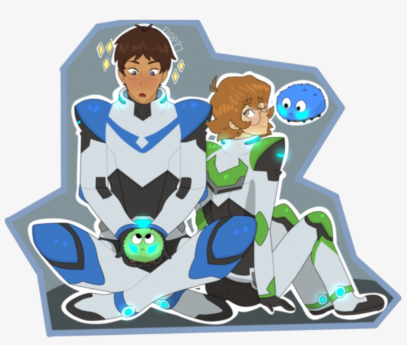 Lance And Pidge And Their Blue And Green Space Caterpillars, transparent png #7206864