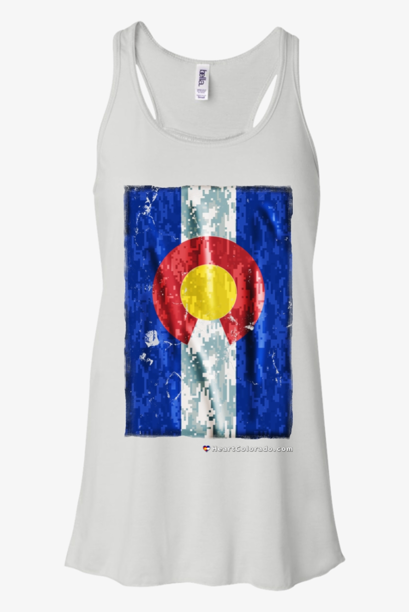 Digital Camo Colorado Flag Ladies' Racerback Tank Heart, transparent png #7213305