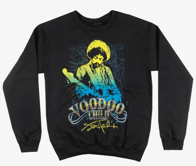 Jimi Hendrix Voodoo Child Crewneck Sweatshirt Pullover, transparent png #7213467