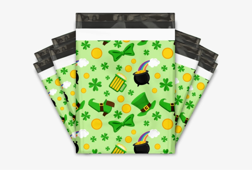 St Patricks Day Green Designer Poly Mailers Shipping, transparent png #7219200