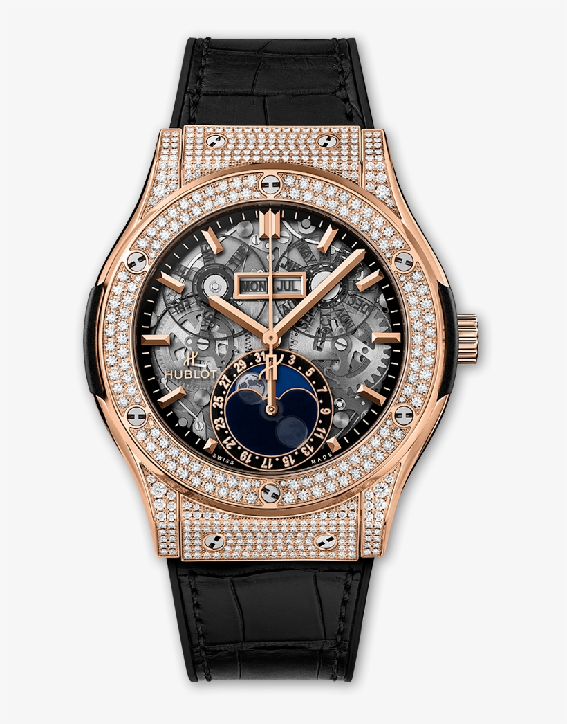 Classic Fusion Aerofusion Moonphase King Gold Pavé, transparent png #7219606