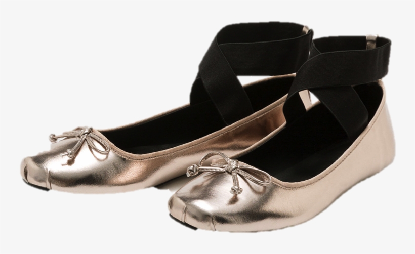 Ballerinas Metalizadas Con Cinta Negra, transparent png #7221027