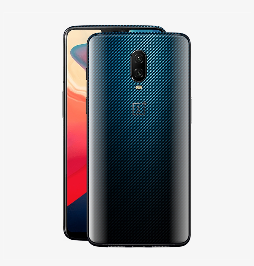 Oneplus 6t Print Custom Signature Blue Grid Carbon, transparent png #7222975