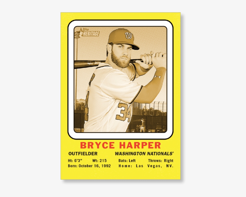 Bryce Harper 2018 Topps Heritage Baseball 1969 Collector, transparent png #7224099