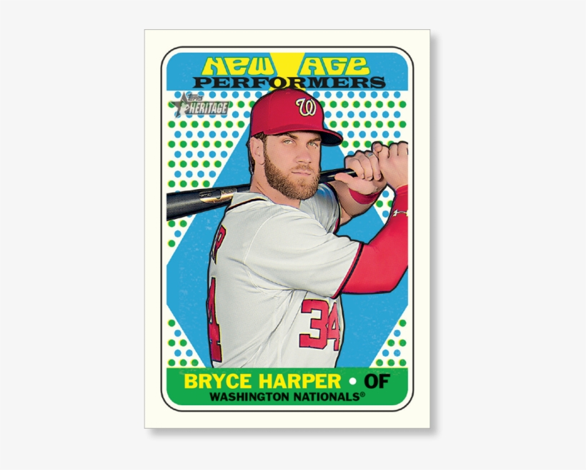 Bryce Harper 2018 Topps Heritage Baseball New Age Performers, transparent png #7224310