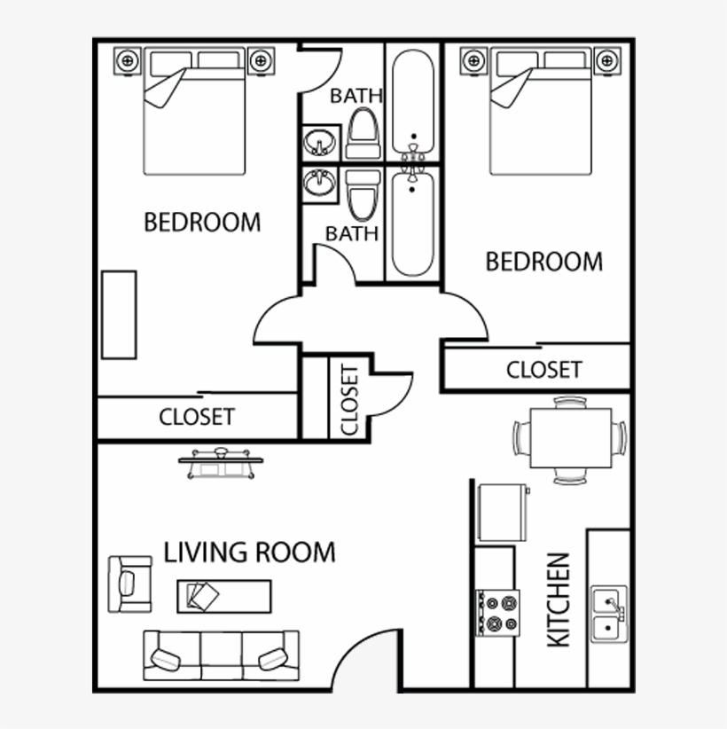 Tempe Terrace 2 Bed Thumbnail, transparent png #7225311