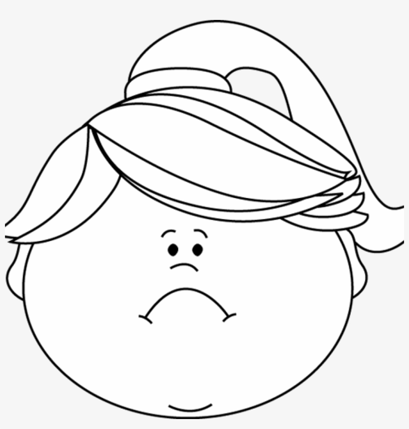 angry girl clipart black and white