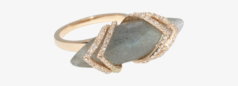 Maiyet Labradorite & Diamond Ribcage Skinny Ring From, transparent png #7229984