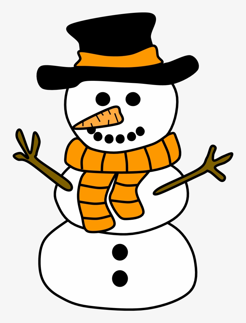 Snowman, Hat, Scarf, Orange, Png, transparent png #7232193