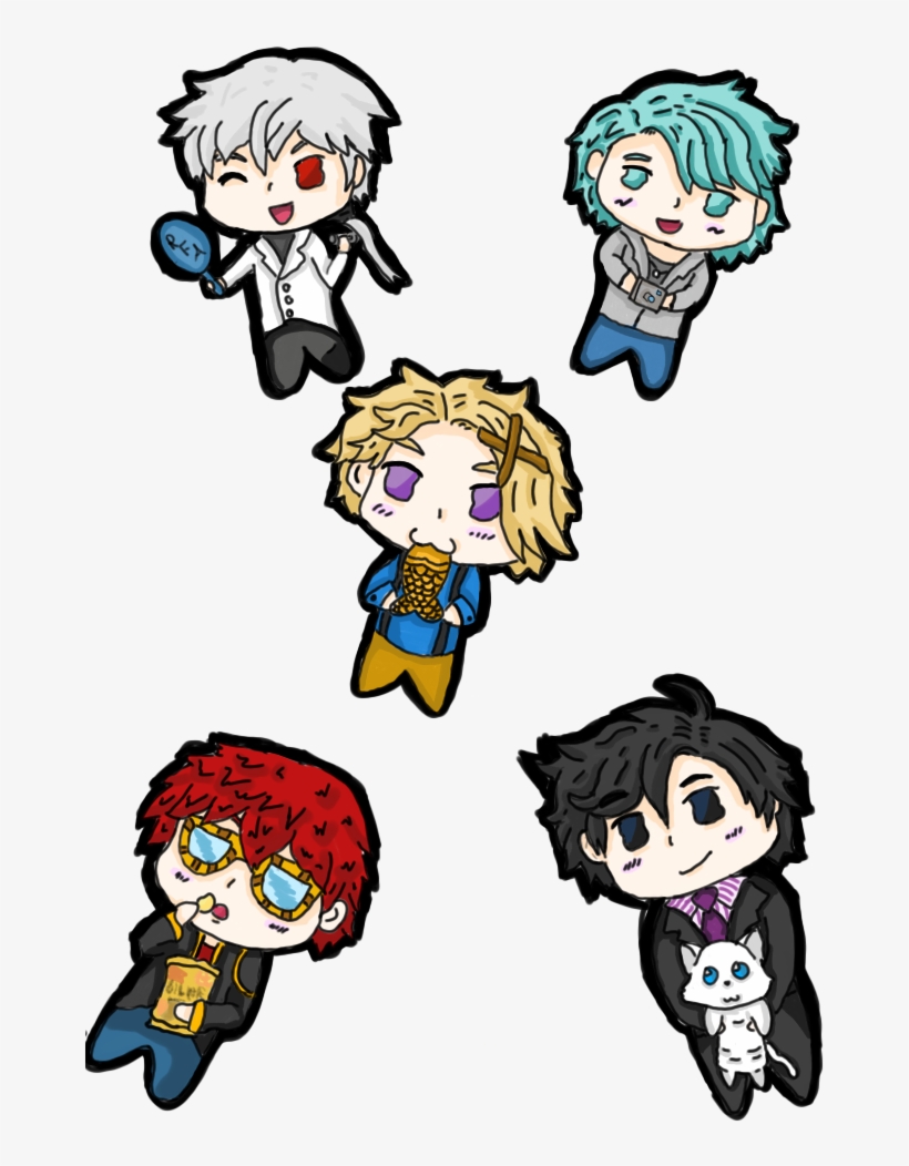 Mystic Messenger Yoosung Jumin Han 707 V Zen Chibis, transparent png #7233051