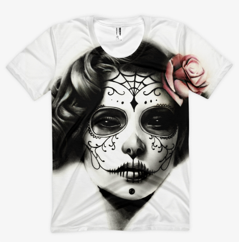 La Catrina Print Womens Shirt Sugar Skull Girl Sugar, transparent png #7235177