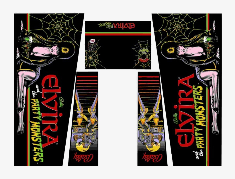 Elvira And The Party Monsters Cabinet Decals, transparent png #7235748