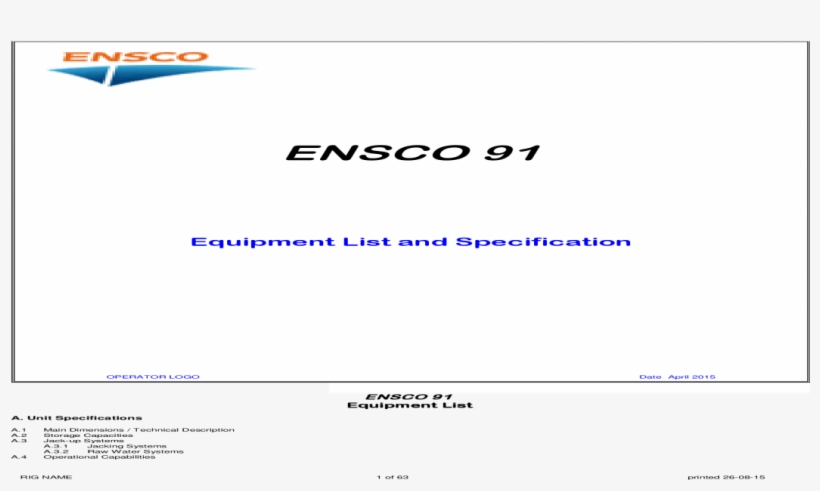 Ensco 91 Ensco, transparent png #7236776