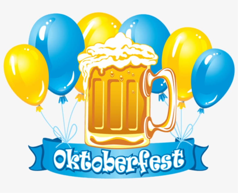 Download Oktoberfest Blue Banner With Balloons And, transparent png #7236778