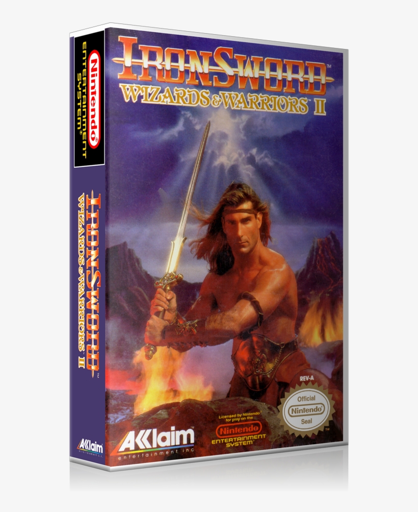 Nes Iron Sword Wizards And Warriors 2 Retail Game Cover, transparent png #7240641