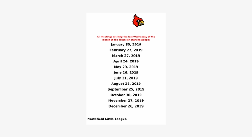 2019 Meeting Dates, transparent png #7244194