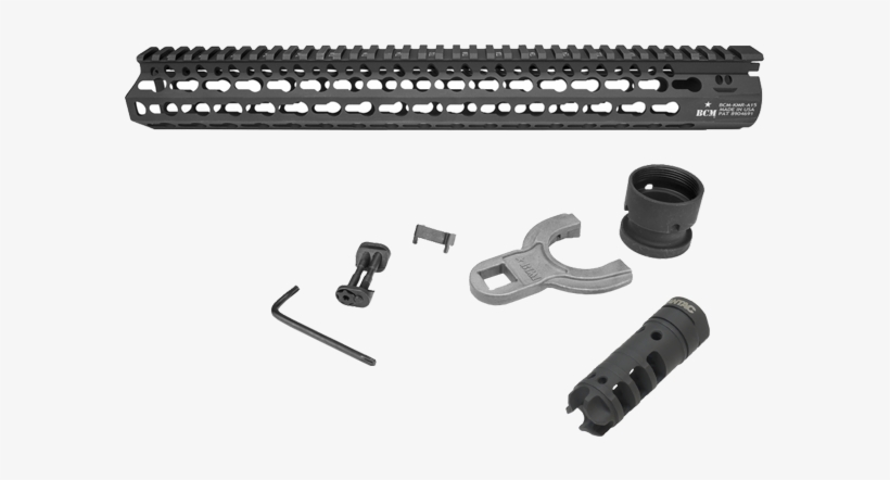 Bcm Gunfighter 15" Alpha Keymod Rail W/ Dragon Muzzle, transparent png #7244306