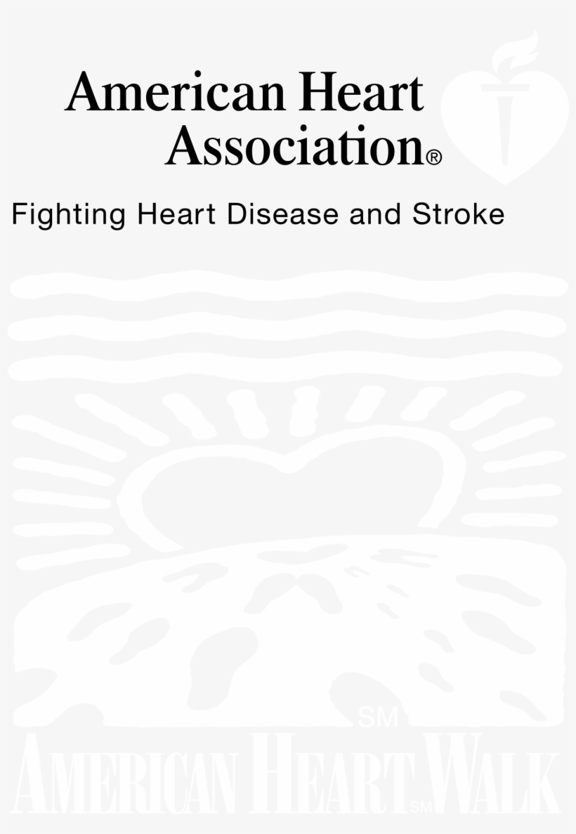 American Heart Walk 01 Logo Black And White, transparent png #7244570