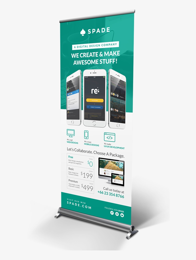 Design Agency Studio Services Roll Up Banner On Behance, transparent png #7247603